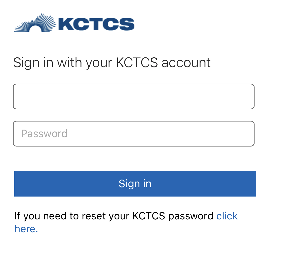sign in with kctcs credentials