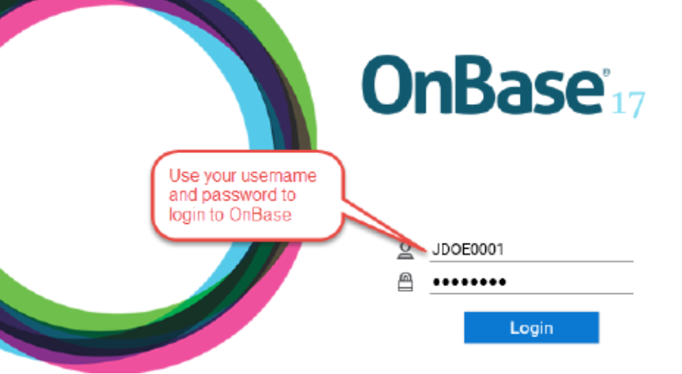 OnBase Login Screen