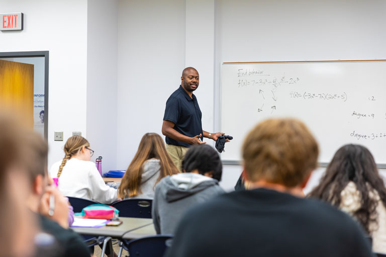 instructor teaching students in classroom