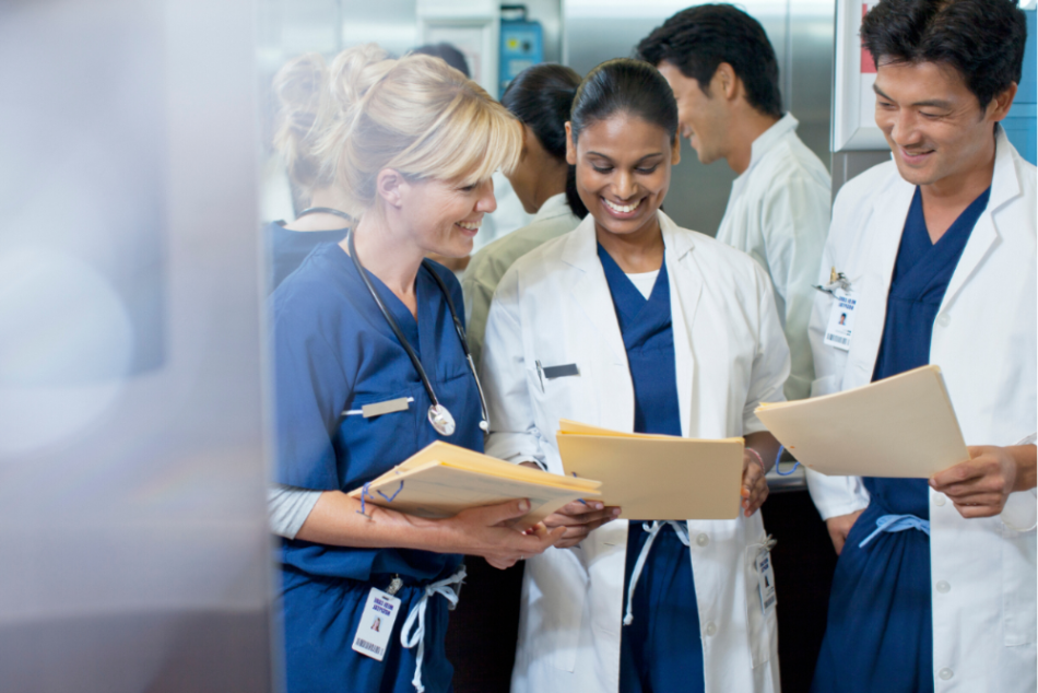 doctors looking over records